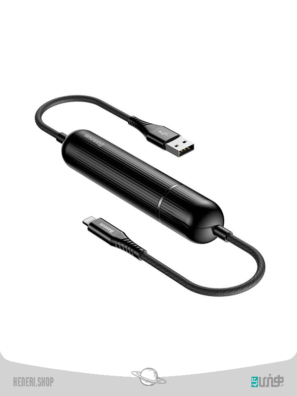 کابل تبدیل USB به Lightning و پاوربانک باسئوس مدل two in one به طول 1.2 متر