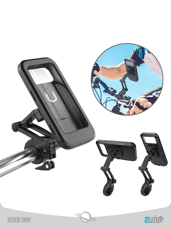 هولدر گوشی دوچرخه و موتور ضد آب با چرخش 360 درجه 360°Bicycle Motor Bike Waterproof Phone Case Mount Holder for Mobile Phone