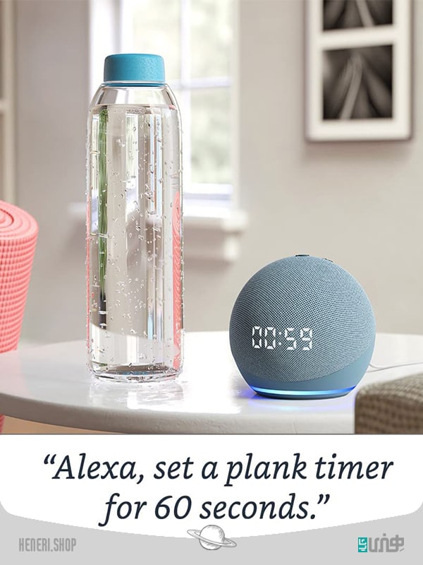 Smart speaker with clock and Alexa echo dot