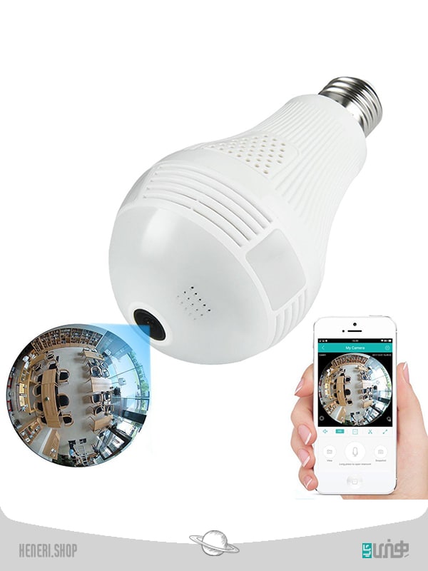 لامپ LED دوربین دار 360 درجه دید در شب 360 degree night vision camera lamp