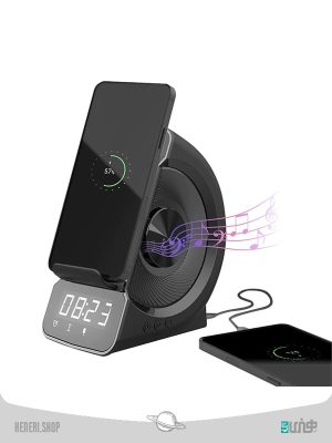 اسپیکر و ساعت رومیزی WD-200 با قابلیت وایرلس شارژ WD-200 speaker and desk clock with wireless charging capability