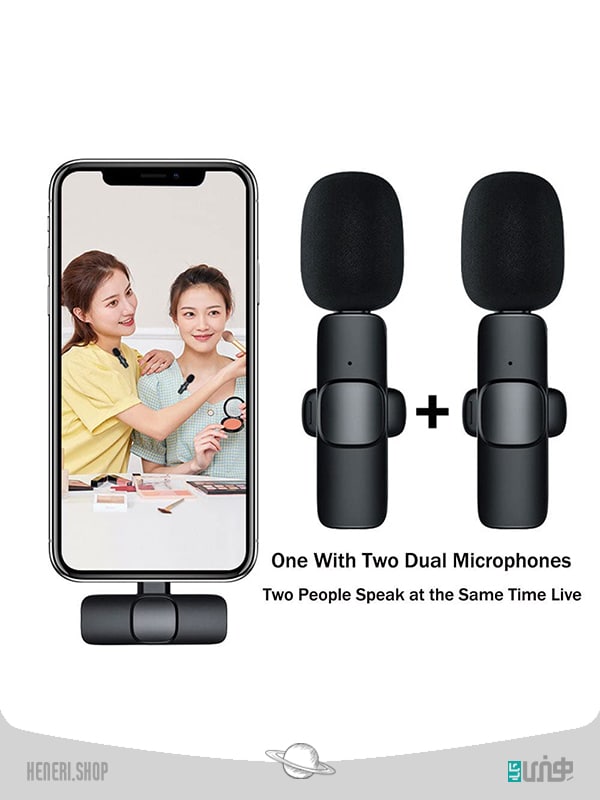 میکروفون k9 پلاس با دو فرستنده k9 plus microphone with two transmitters