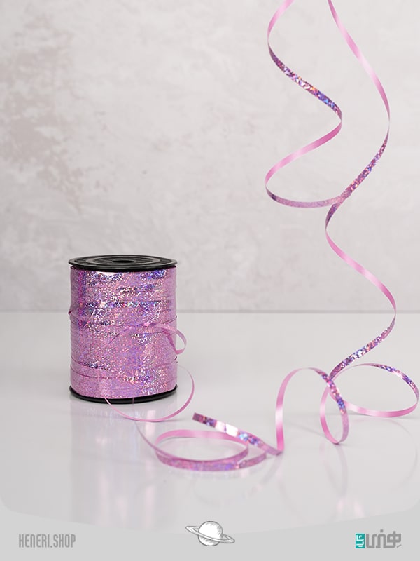 ربان اکلیلی متالایز یاسی Lilac metallic wreath ribbon