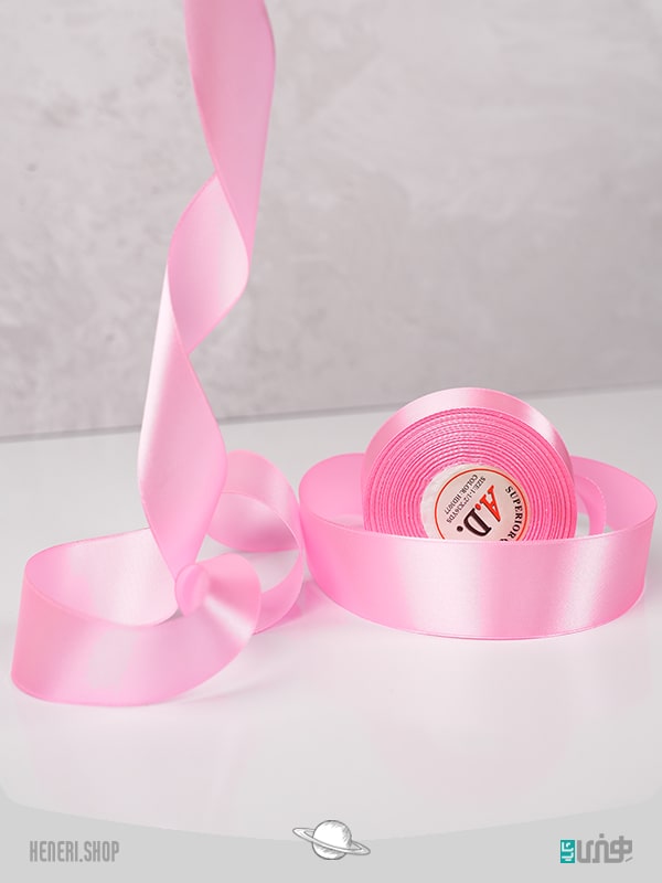 ربان ساتن پهن صورتی Wide pink satin ribbon