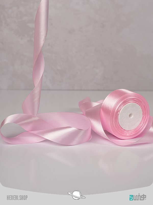 ربان ساتن پهن صورتی مهربون Wide pink satin ribbon