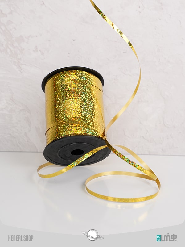 ربان متالایز اکلیلی زرد Yellow metallized ribbon