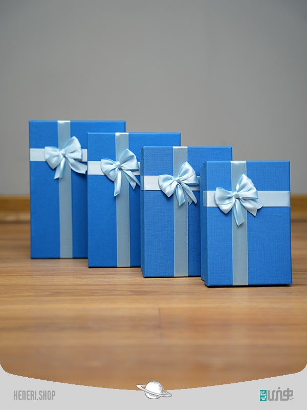 جعبه هدیه مستطیلی آبی (4 سایز) Blue rectangular gift box