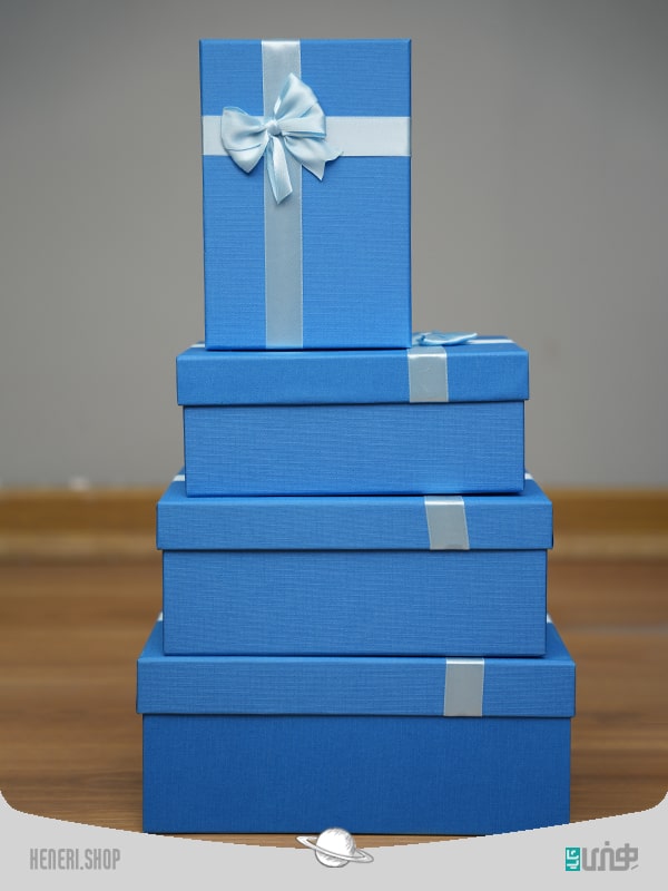 جعبه هدیه مستطیلی آبی (4 سایز) Blue rectangular gift box