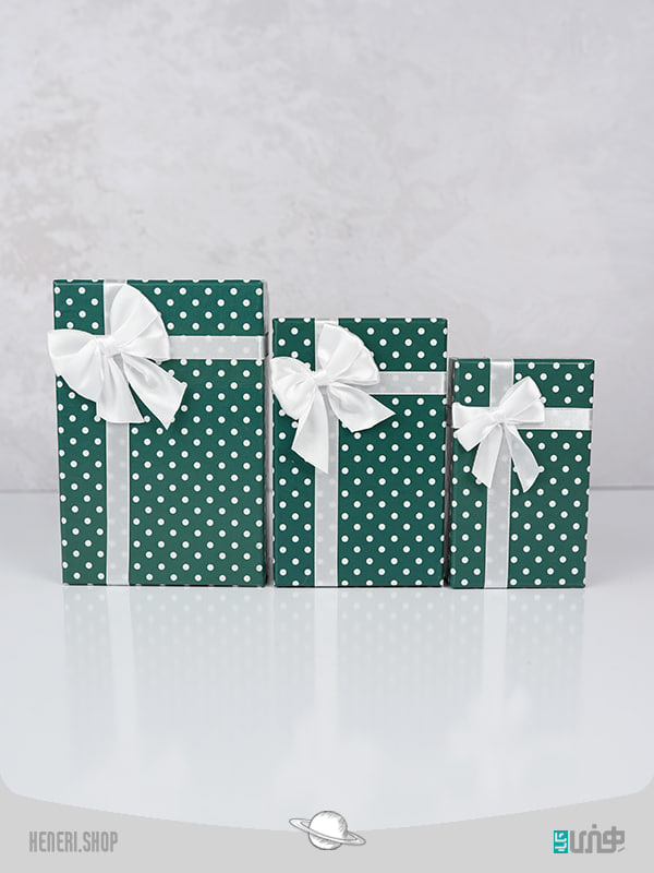 جعبه کادویی مستطیلی سبز(3 سایز) Green rectangular gift box