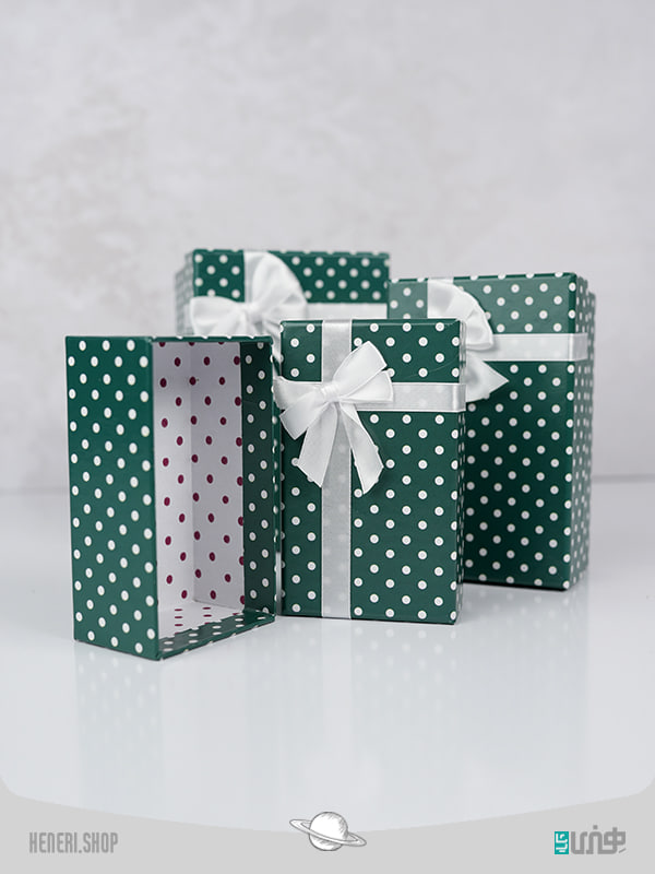 جعبه کادویی مستطیلی سبز(3 سایز) Green rectangular gift box