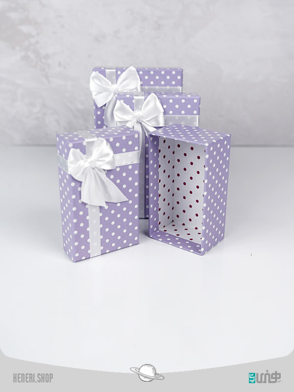 جعبه کادویی مستطیلی یاسی (3 سایز)Lilac rectangular gift box