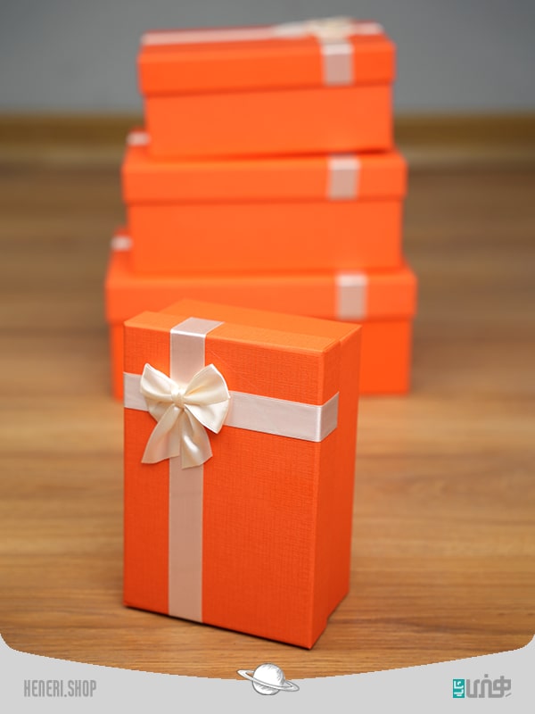 جعبه هدیه مستطیلی نارنجی(4 سایز) Orange rectangular gift box