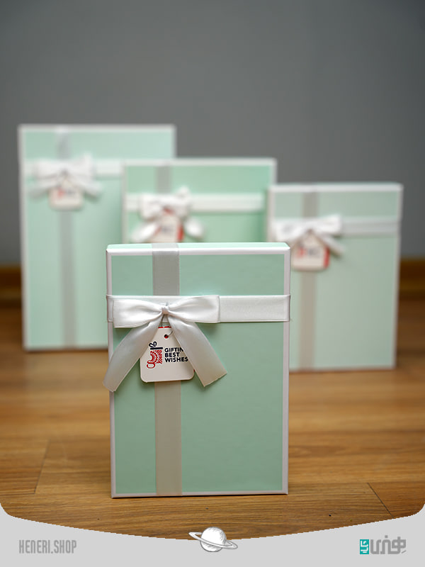 جعبه هدیه مستطیلی سبز پاستیلی(4 سایز) Pastel green rectangular gift box