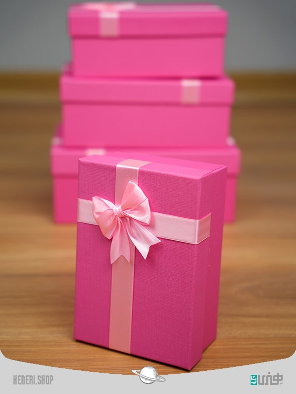 جعبه هدیه مستطیلی صورتی(4 سایز) Pink rectangular gift box