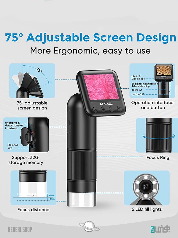 میکروسکوپ دیجیتال دستی اپکسل APEXEL Handheld Digital Microscope