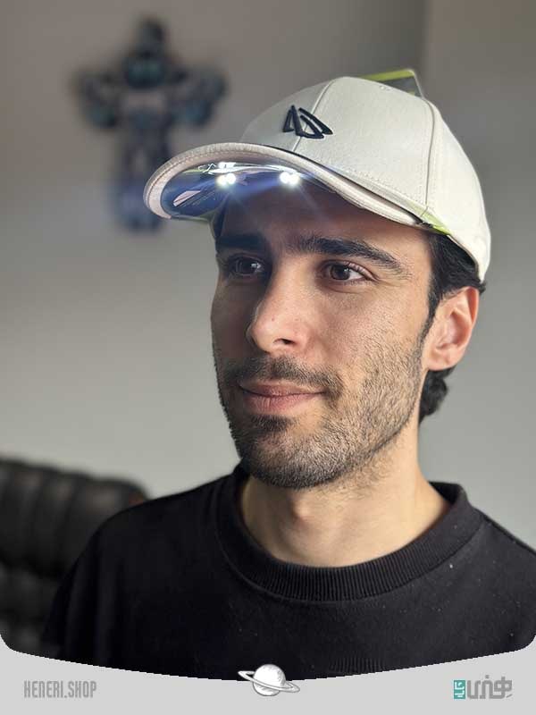 کلاه کمپینگ با چراغ ال ای دی Camping hat with LED light