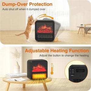 بخاری برقی قابل حمل با شعله 3 بعدی Portable electric heater with 3D flame